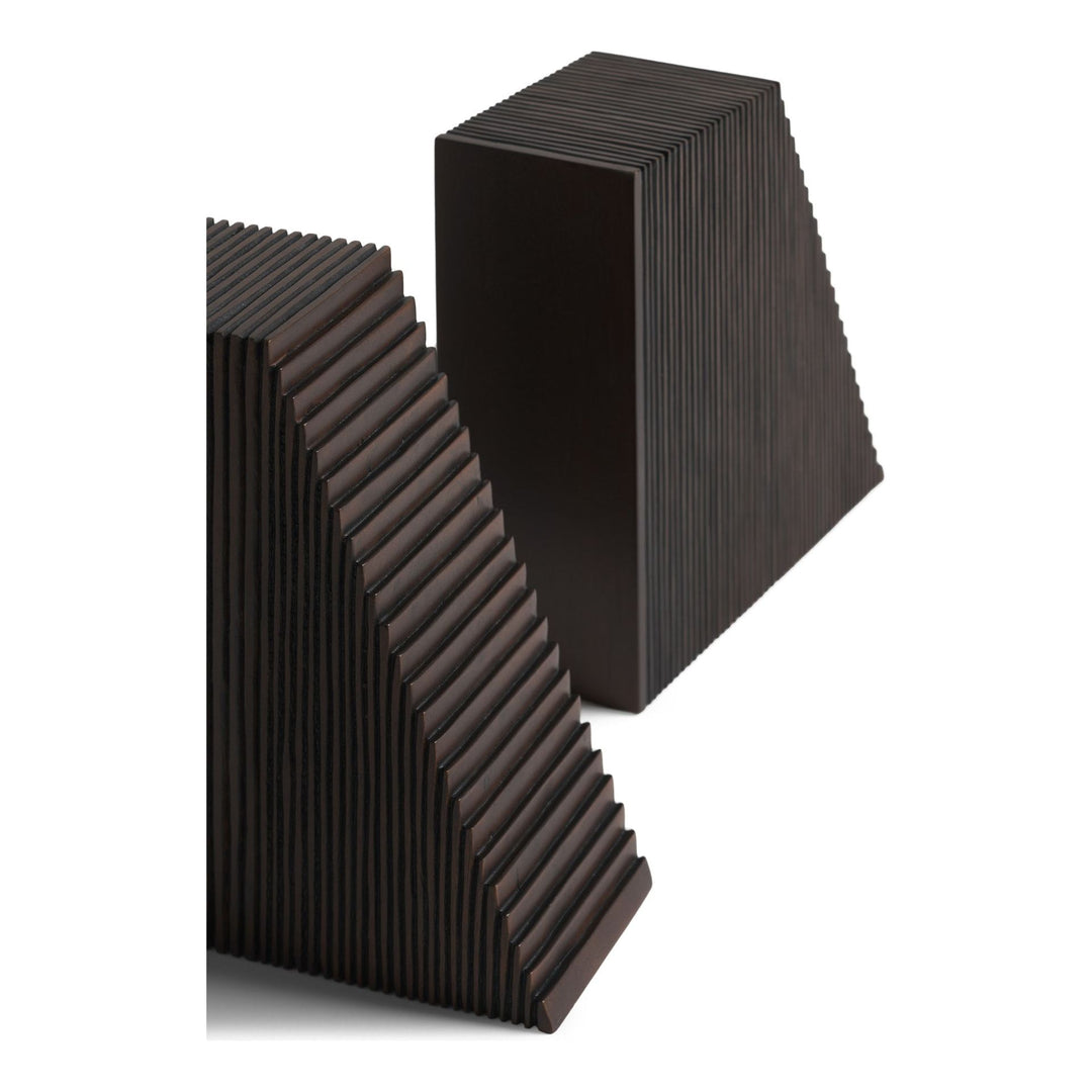 Grooves Book Ends - Brown