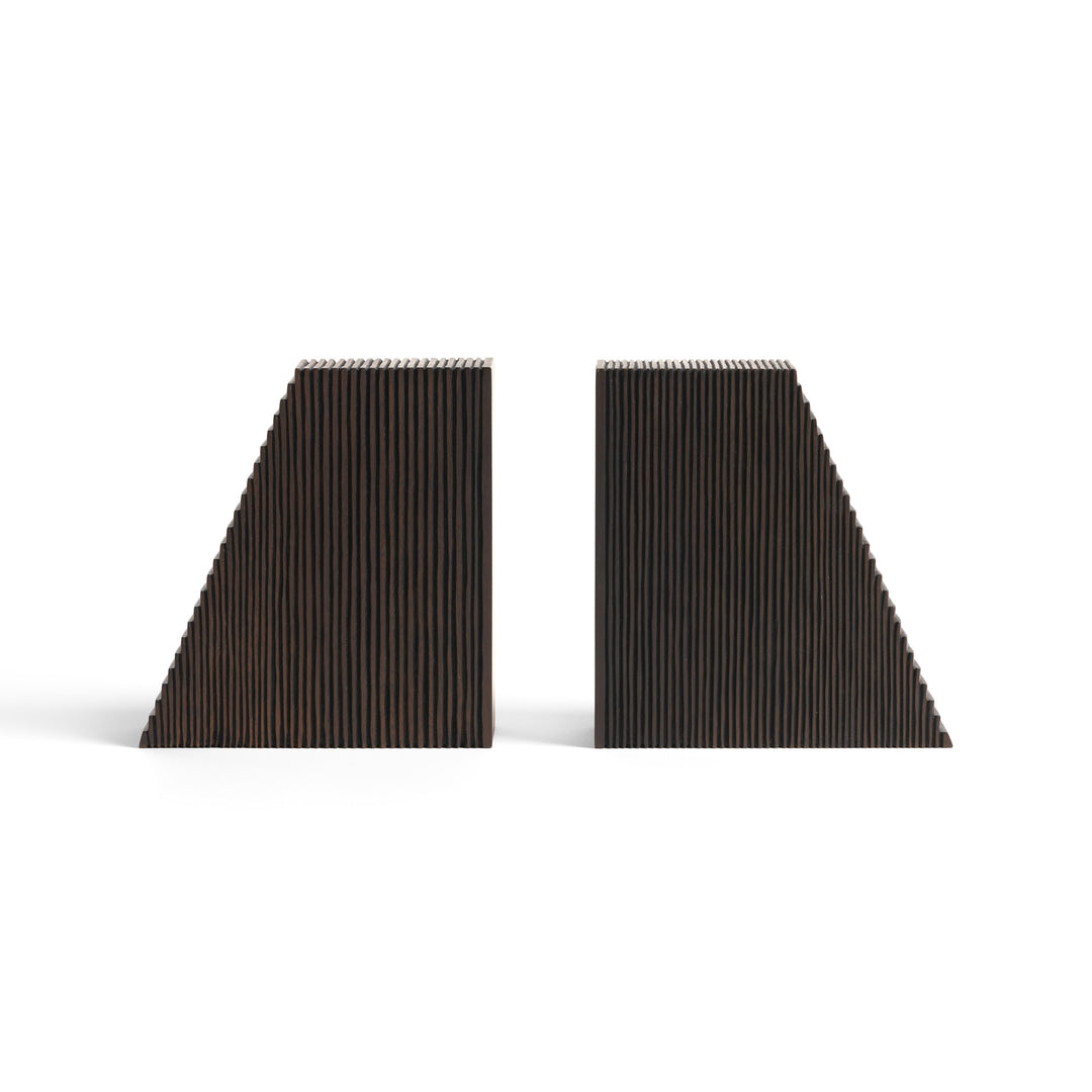 Grooves Book Ends - Brown