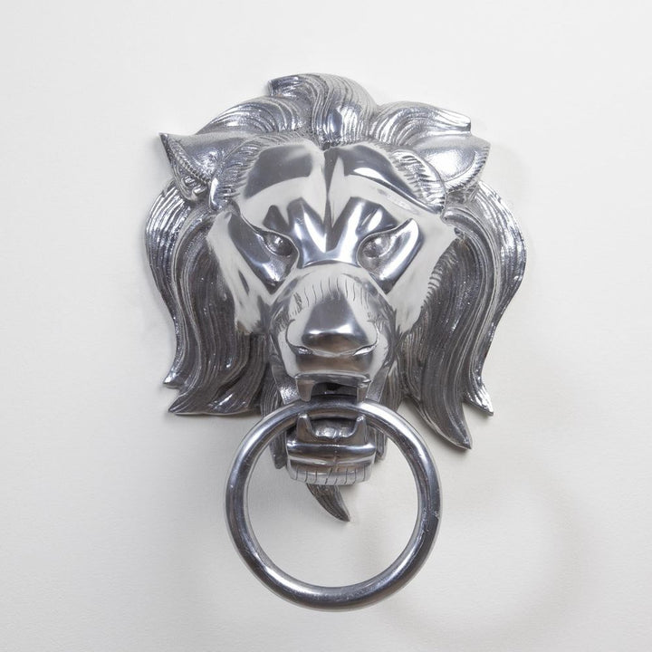 Decorative Objects Lion Head Door Knocker-Nickel