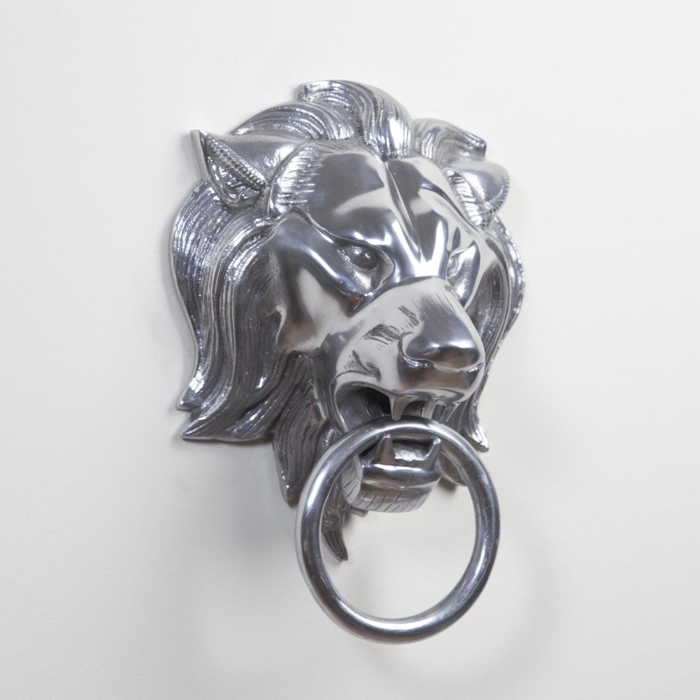 Decorative Objects Lion Head Door Knocker-Nickel