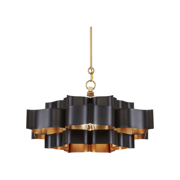 Grand Lotus Small Black Chandelier