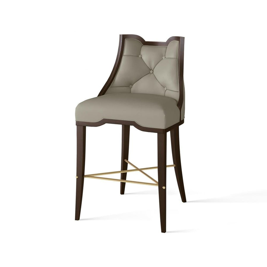 Bar & Counter Stools Logan Counter Stool-Walnut-Chesterfield Grey Leather