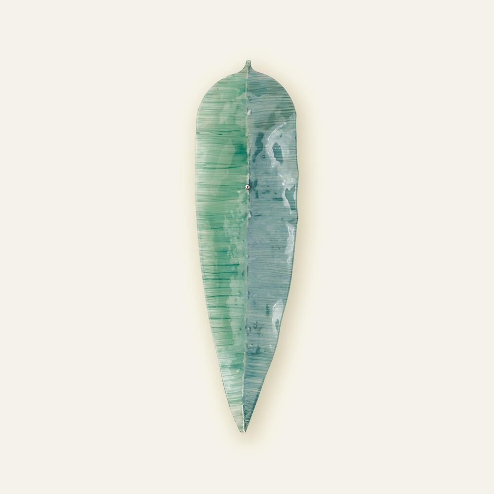 Wall Decor Glass Wall Leaf-Blue/Green