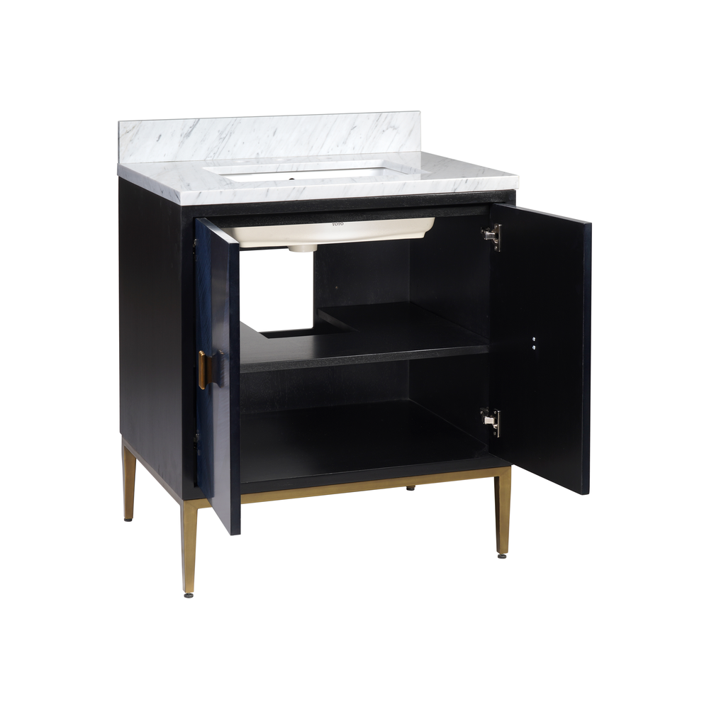Kallista 30" Blue Vanity with Rectangular Undermount Sink
