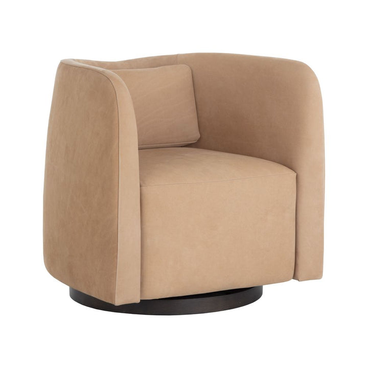 Lounge Chairs Emilie Swivel Lounge Chair - Nubuck Tan Leather