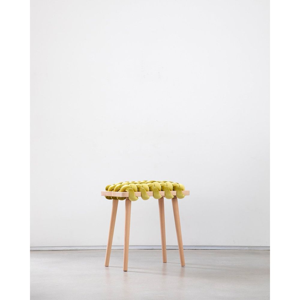 Stools & Ottomans Citron Velvet Woven Stool