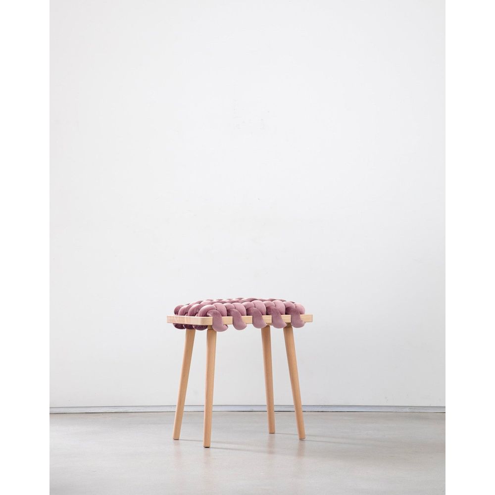 Stools & Ottomans Mauve Velvet Woven Stool