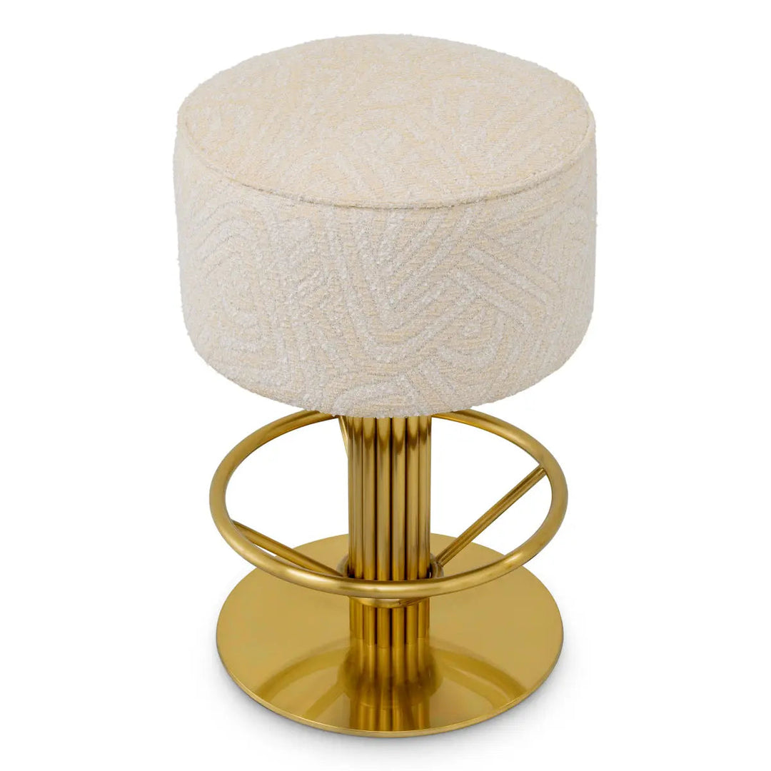 Counter Stool Carleton Camari Cream Brushed Brass Finish - image 2