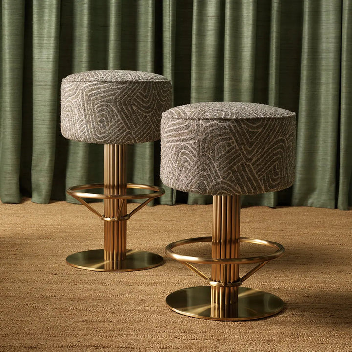 Counter Stool Carleton Camari Green Brushed Brass Finish - image 2