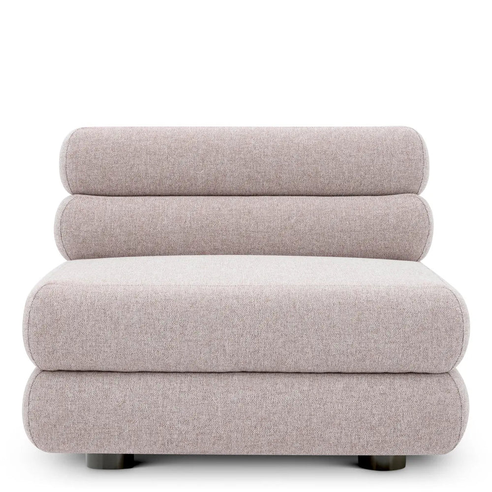 Outdoor Modular Sofa Malaga Mauritius Light Grey - Middle - image 2