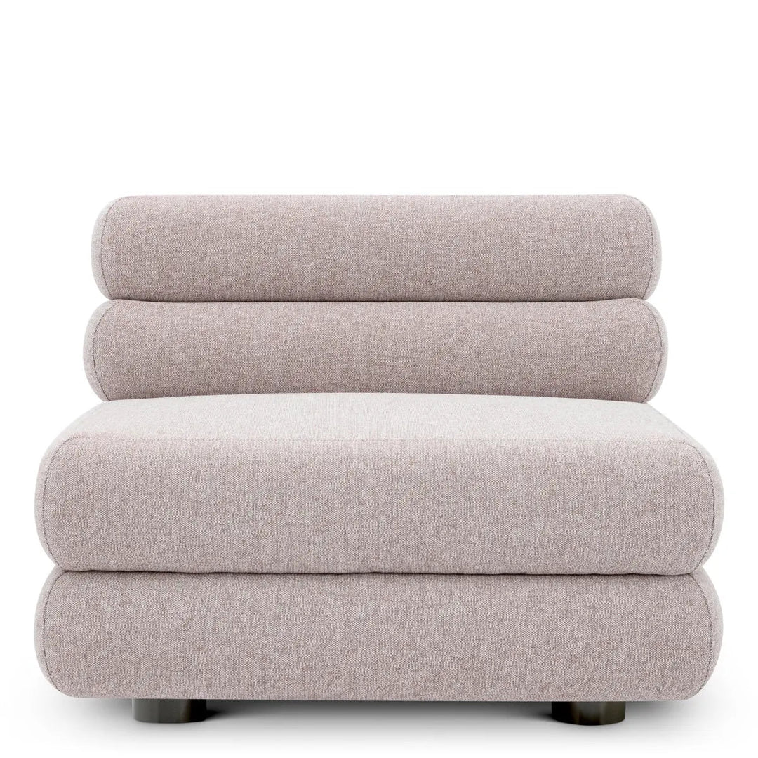 Outdoor Modular Sofa Malaga Mauritius Light Grey - Middle - image 2