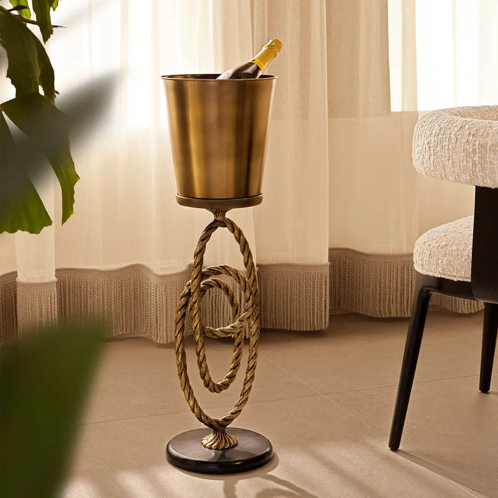 Wine Cooler Corwyn On Stand Antique Brass Finish - image 2