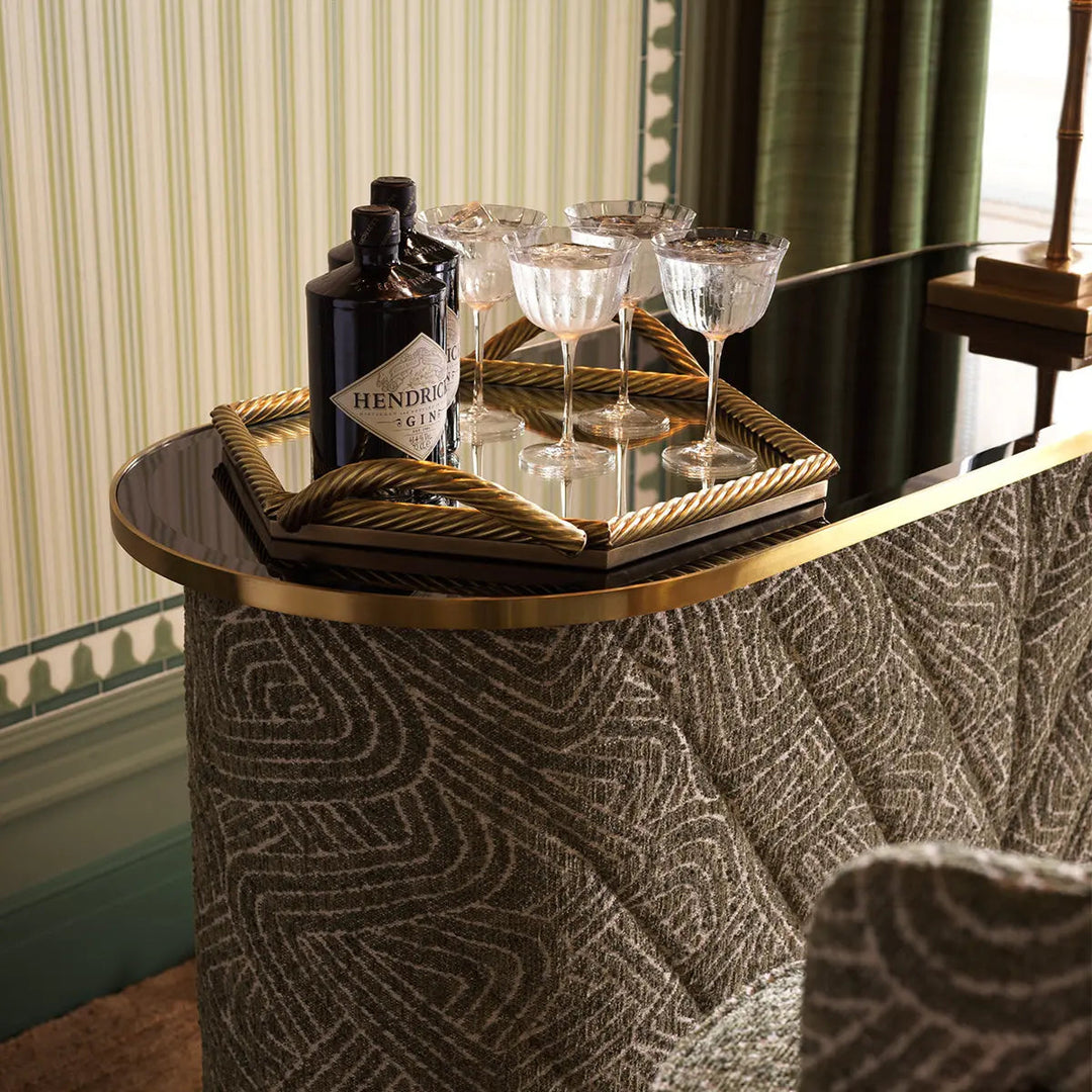 Bar Matthew Camari Green Brushed Brass Finish Black Glass - image 2