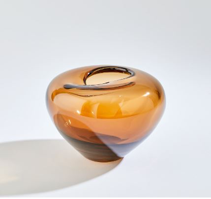 Undulating Vase-Global Views-GVSA-6.60629-VasesDark Amber-Small-9-France and Son