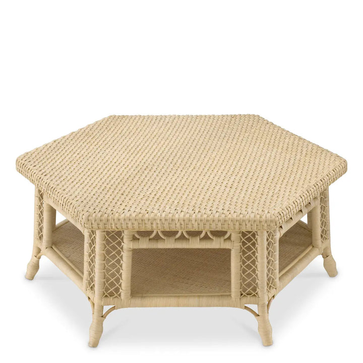 Coffee Table Saba Hexagon Natural Rattan - image 2