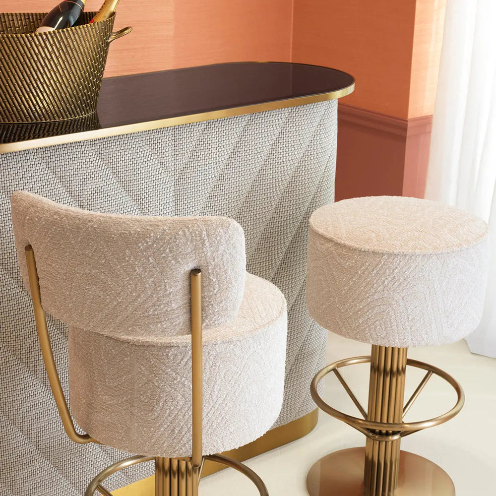 Bar Stool Carleton Camari Cream Brushed Brass Finish - image 2