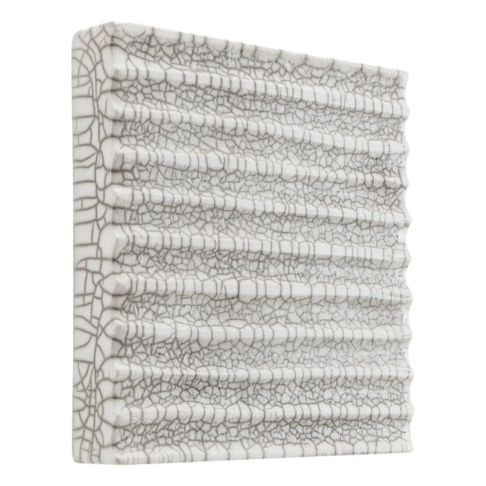 Wall Decoration Division Straight Raku Ceramic Crackled White - image 2