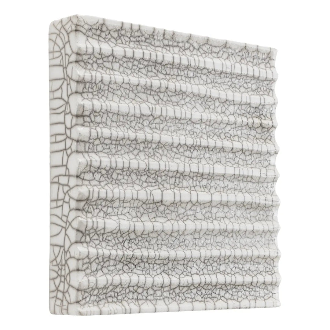 Wall Decoration Division Straight Raku Ceramic Crackled White - image 2
