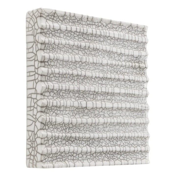 Wall Decoration Division Straight Raku Ceramic Crackled White - image 2