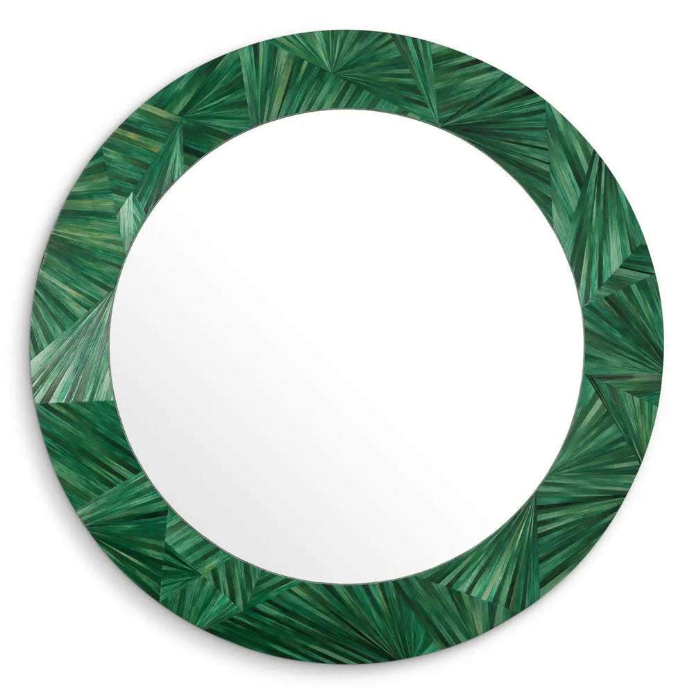 Mirror Cassara Straw Marquetry Green - image 2