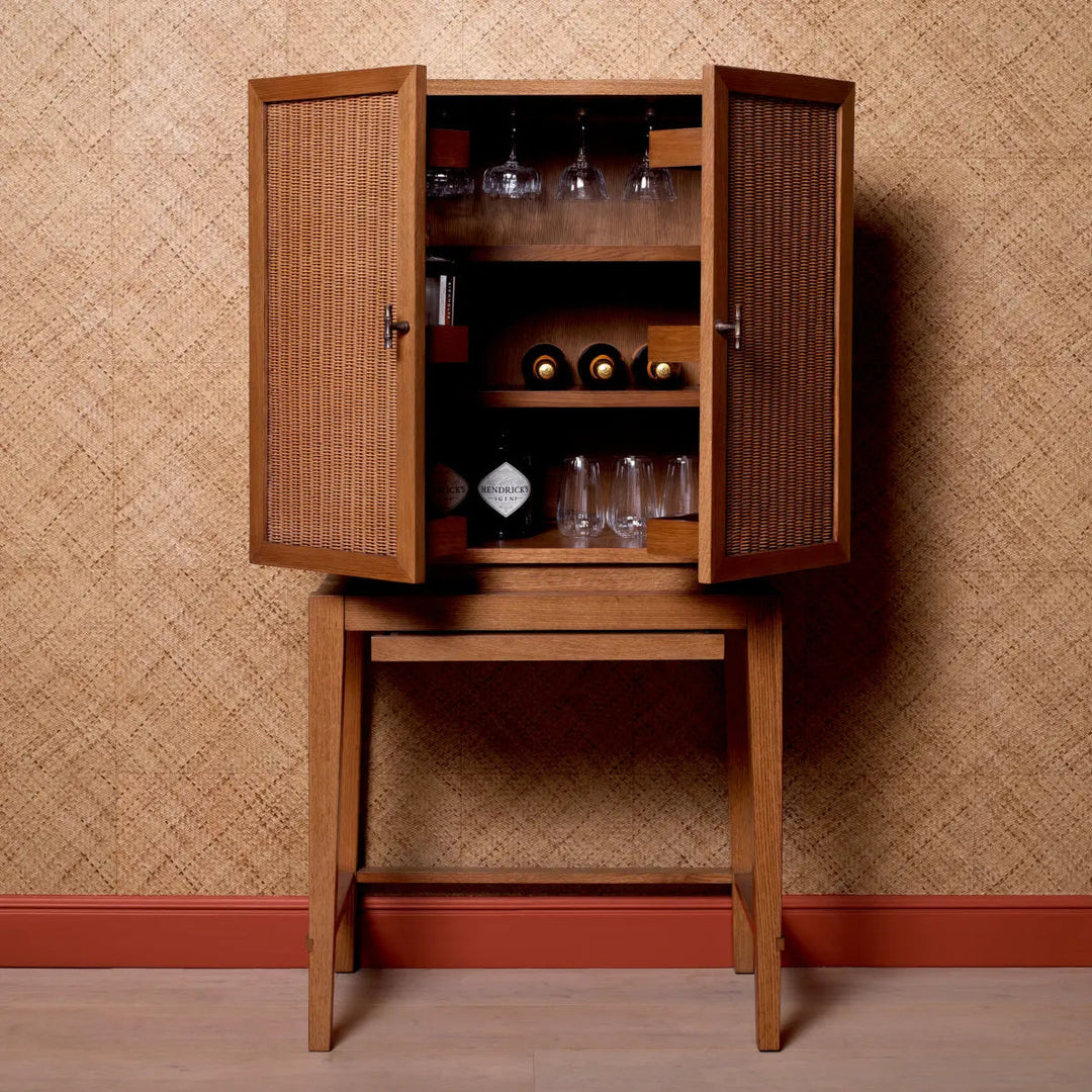 Bar Cabinet Borchard Caramel Oak Veneer - image 2