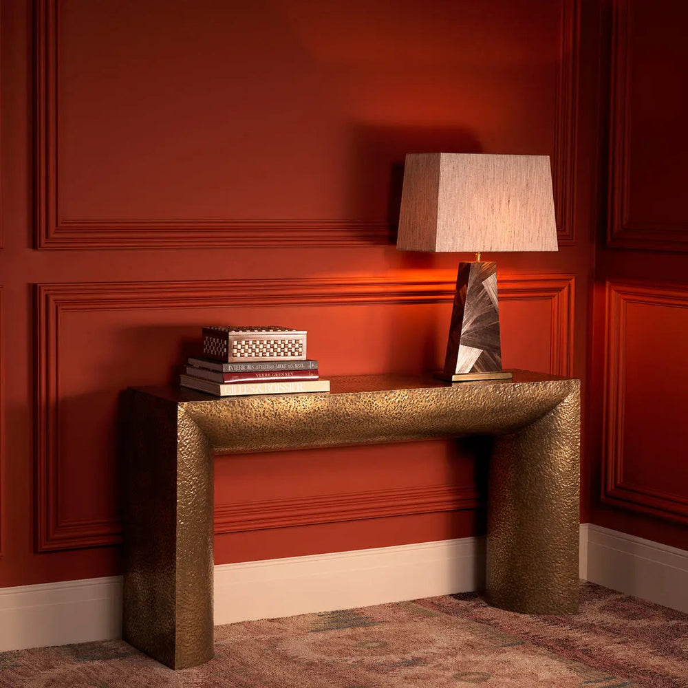Console Table Drayton Hammered Vintage Brass Finish - image 2