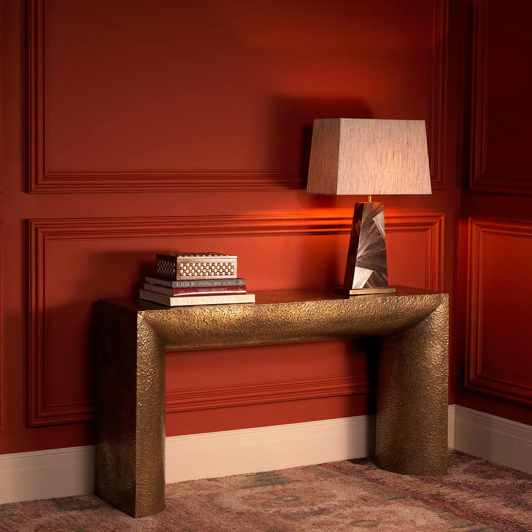 Console Table Drayton Hammered Vintage Brass Finish - image 2