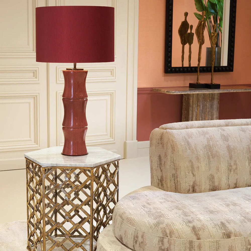 Side Table Stratham Antique Brass Finish Marble Top - image 2