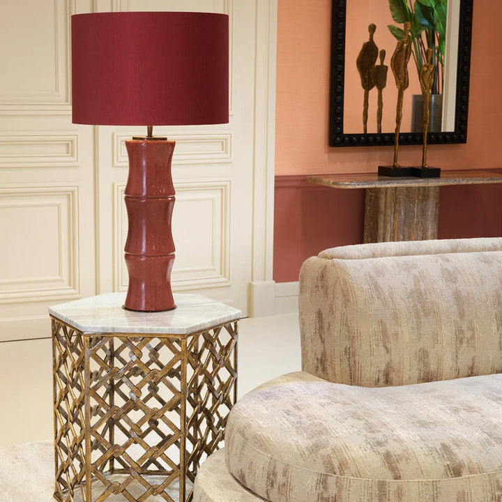 Side Table Stratham Antique Brass Finish Marble Top - image 2