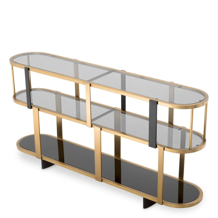 Cabinet Clio Round Low Brushed Brass Finish - image 2