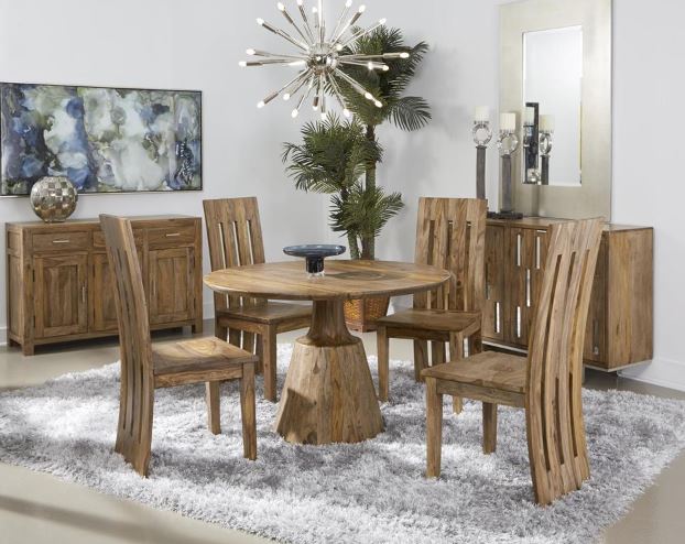 Welby Brownstone Round Dining Table-Coast2Coast Home-C2CA-44625-Dining Tables-2-France and Son