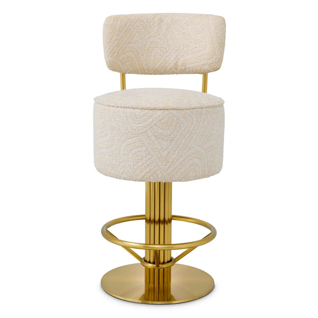 Counter Stool Carleton With Back Camari Cream Brushed Brass Finish - image 2