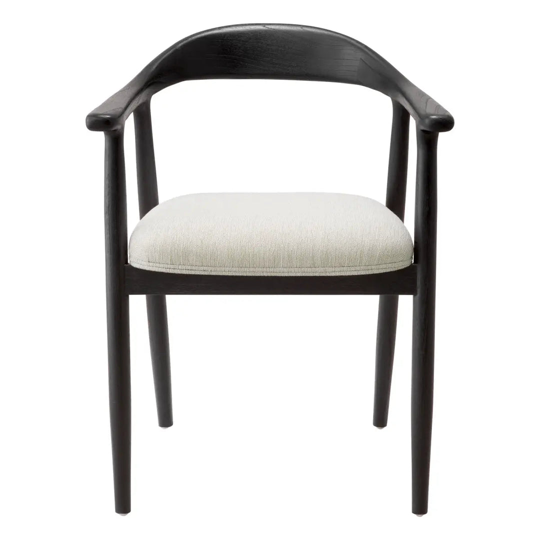 Dining Chair Beale Classic Black Finish Sentier Cream - image 2