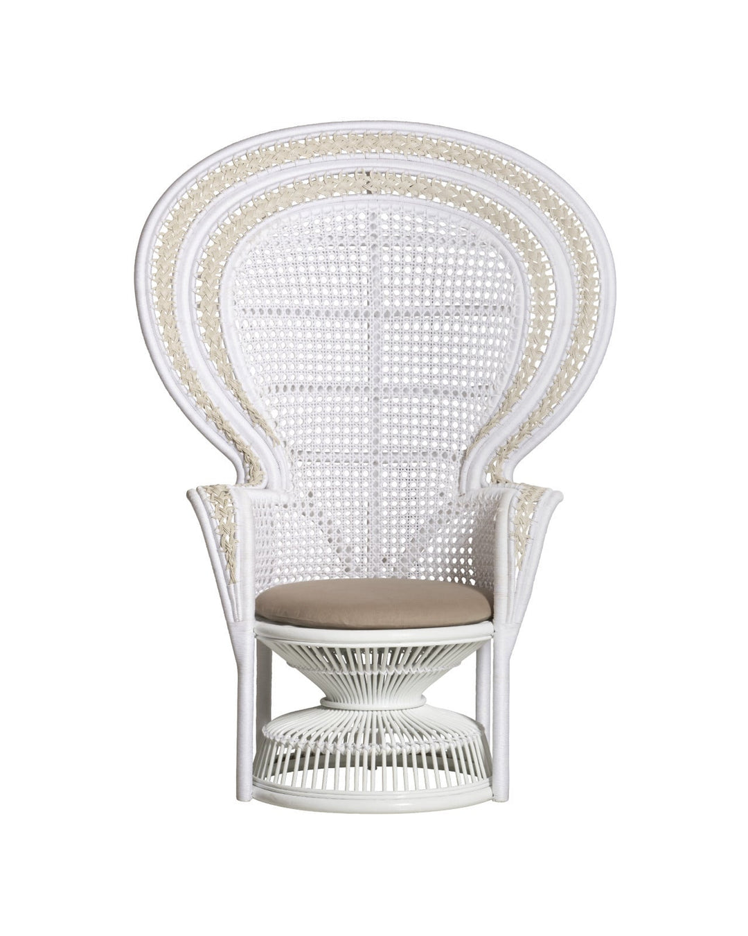 Lounge Chairs Emanuelle White Armchair, Linho Sand
