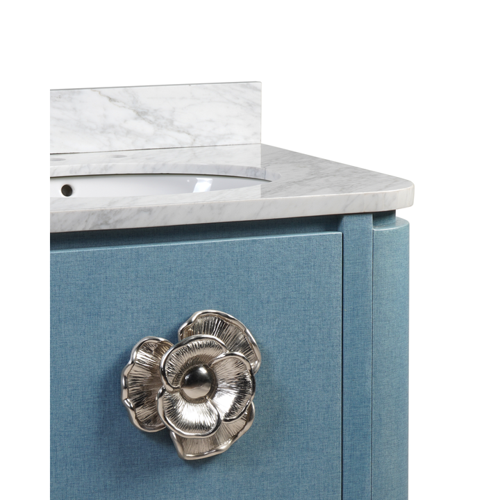 Briallen 30" Blue Linen Vanity with Oval Undermount Sink