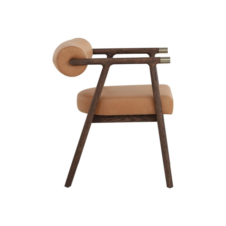 Dining Chairs Sova Dining Armchair - Antique Brown - Sahara Camel Leather