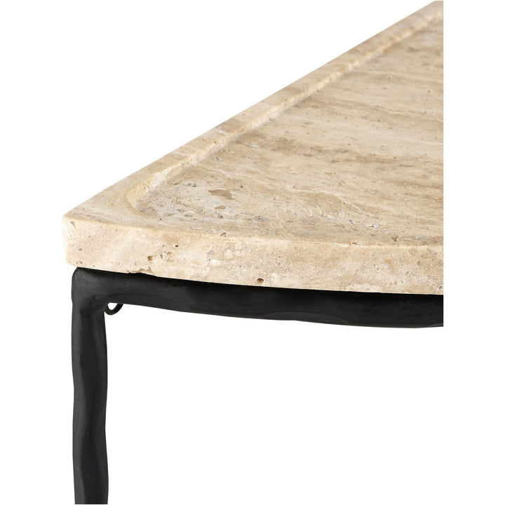 Boyles Travertine Demi-Lune Table