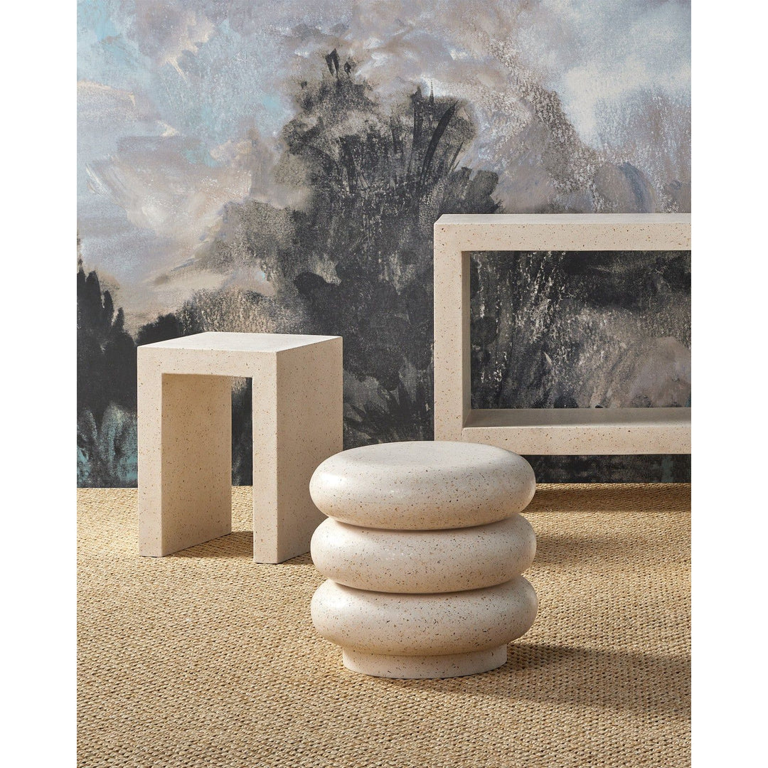 Cusani Ivory Terrazzo Stool