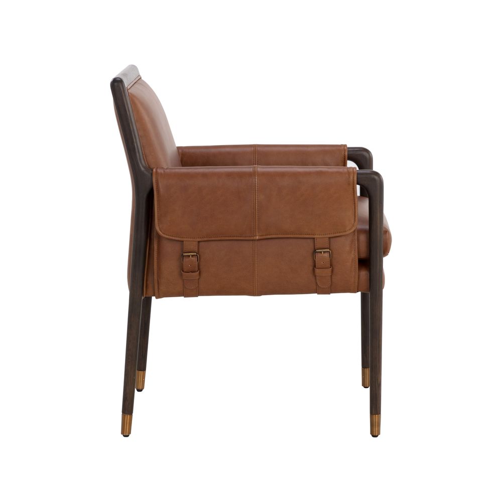 Mauti Dining Armchair - Brown - Shalimar Tobacco Leather
