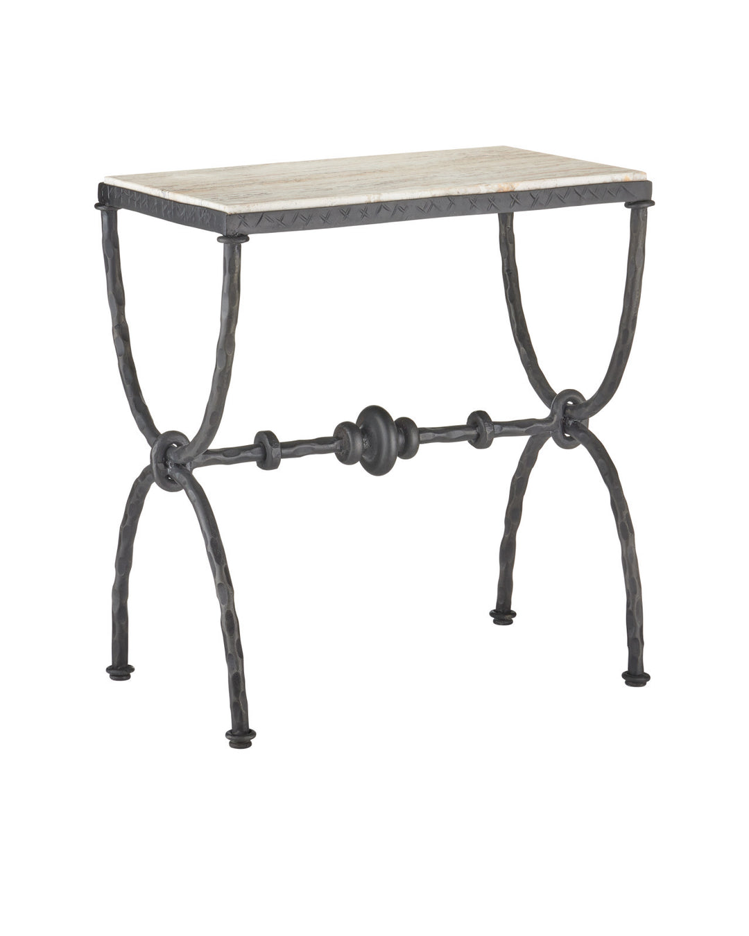 Agora White Travertine Side Table