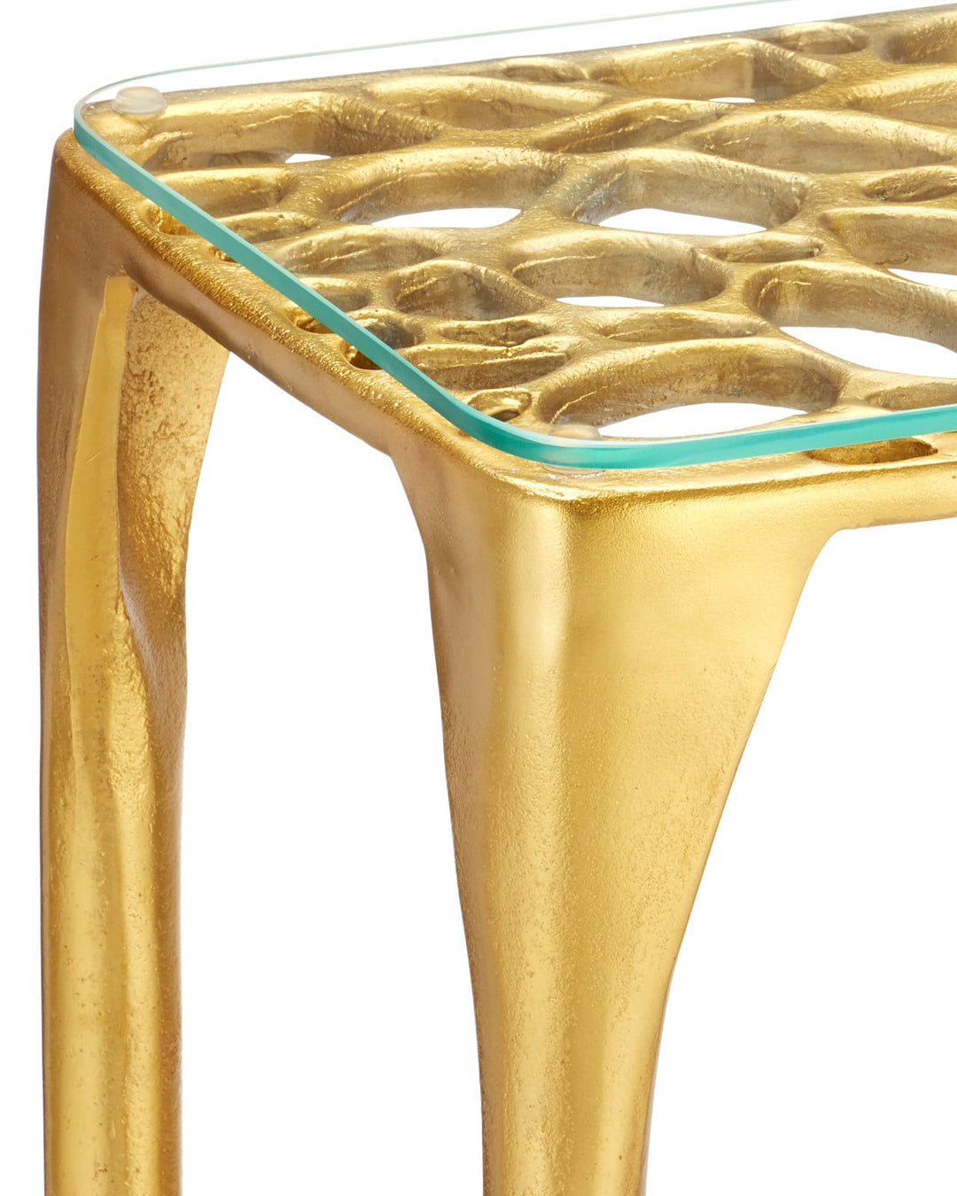 Console Tables Honeycomb Gold Console Table