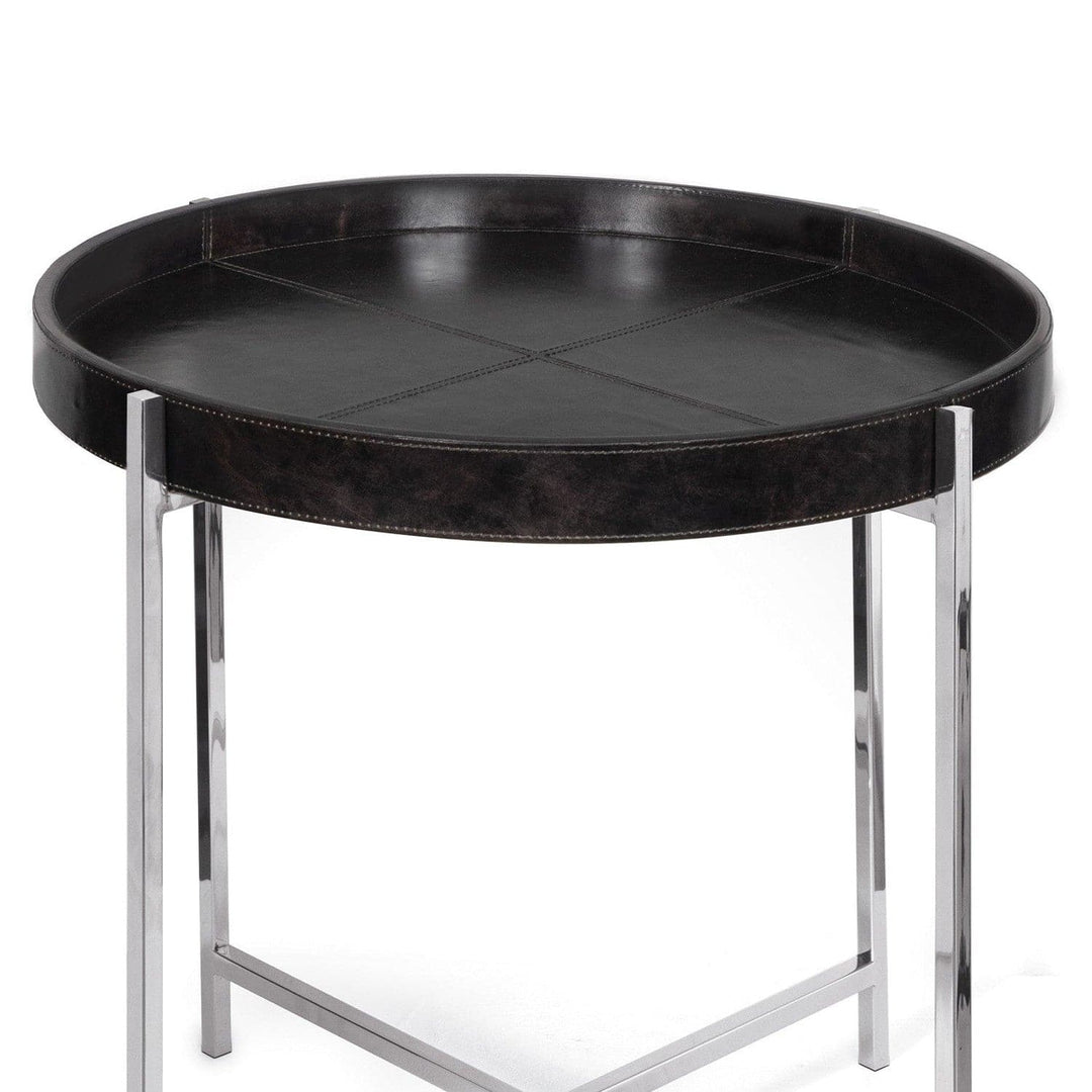 Derby Leather Tray Table-Regina Andrew Design-RAD-30-1173BLK-Side TablesBlack-3-France and Son