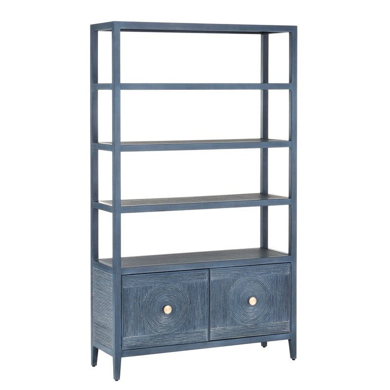 Santos Storage Etagere-Currey-CURY-3000-0265-Bookcases & CabinetsVintage Navy-1-France and Son