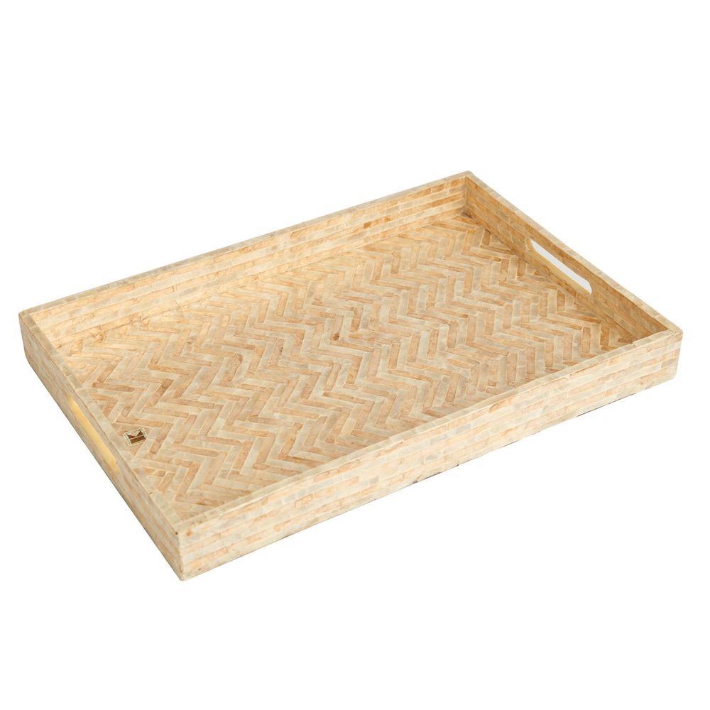 Serveware: Trays Capiz Tray, Zig Zag