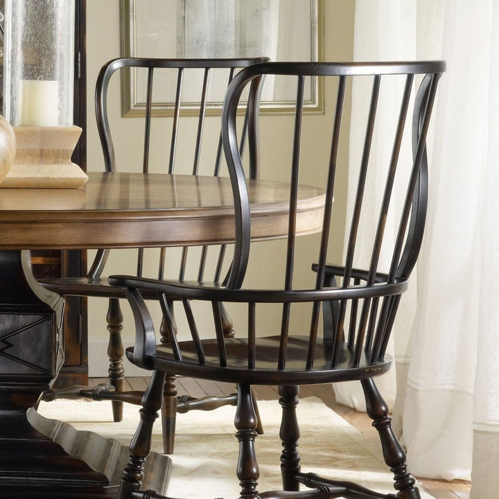 Tranquil Spindle Arm Chair - Ebony