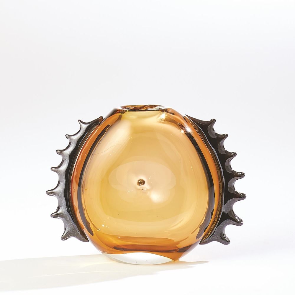 Flamer Vase-Amber/Black-Lg