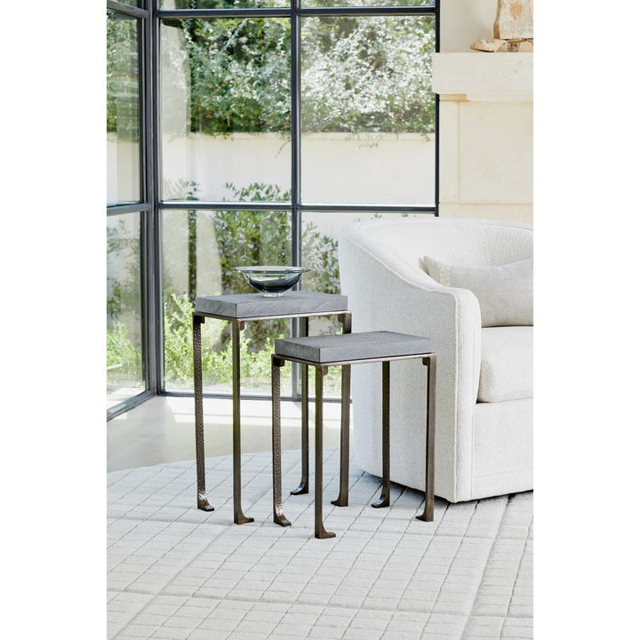 Zen Side Table w/Flamed Granite-Bronze-Lg