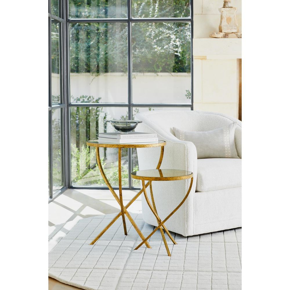 Side Tables Hammered Tripod Table-Antique Gold-Lg