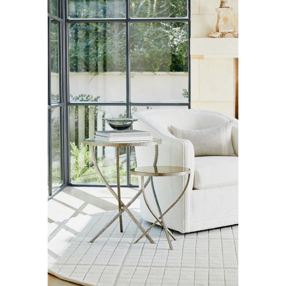 Side Tables Hammered Tripod Table-Nickel-Sm