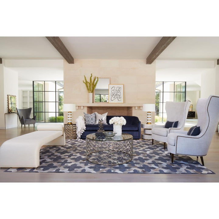 Pillows Icon Lumbar Pillow-Gunmetal on Cream-19 x 12